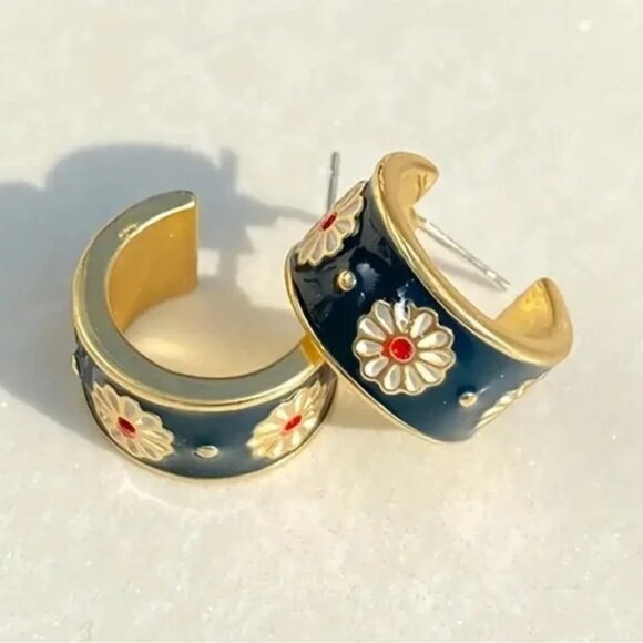 Anthropologie Jewelry - Freya Hoop Gold Earrings